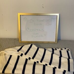Marled Dark Blue and White Sweater.